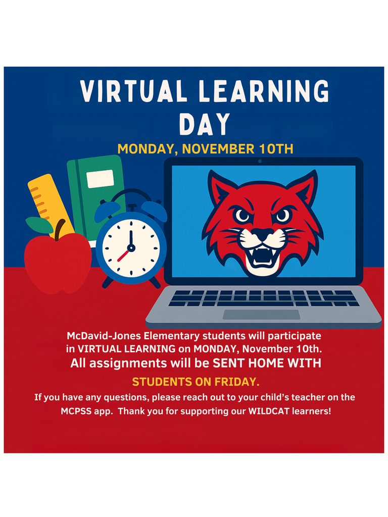 Virtual Learning for students on November 10th. No School 