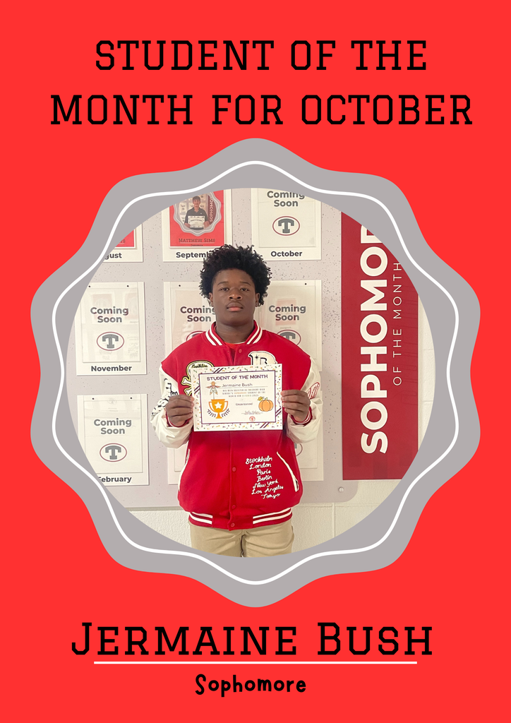 Sophomore Student of the Month Jermaine Bush