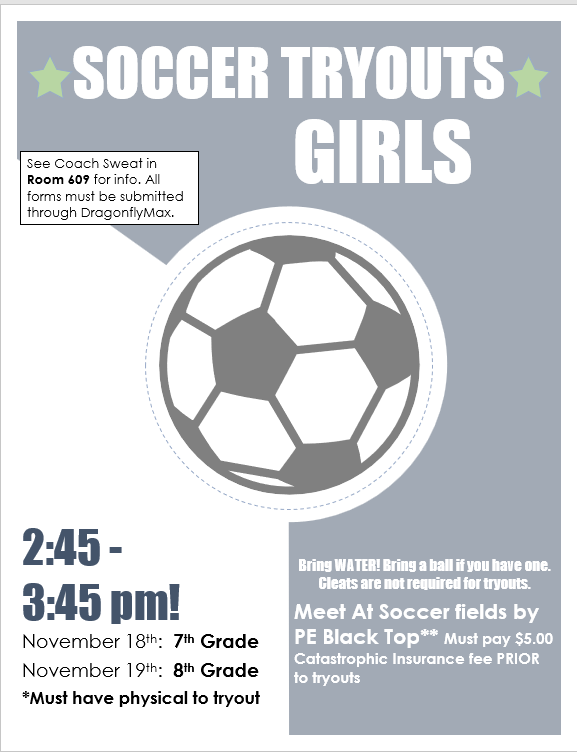 Girls' Soccer Tryouts