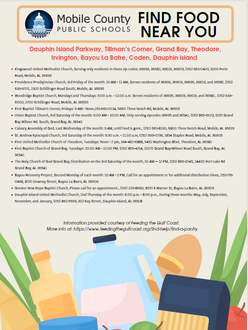 Locations of food assistance for our area