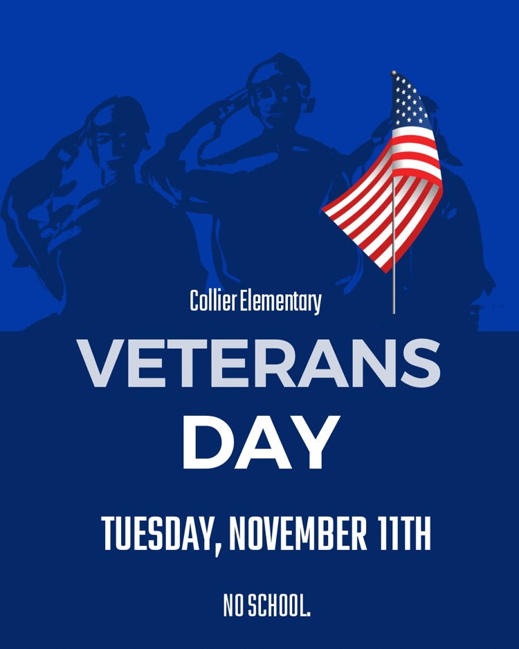 no school on Tuesday, November 11th for Veterans Day