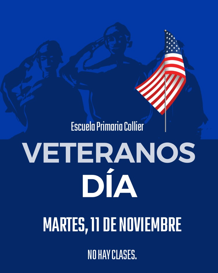no school on Tuesday, November 11th for Veterans Day