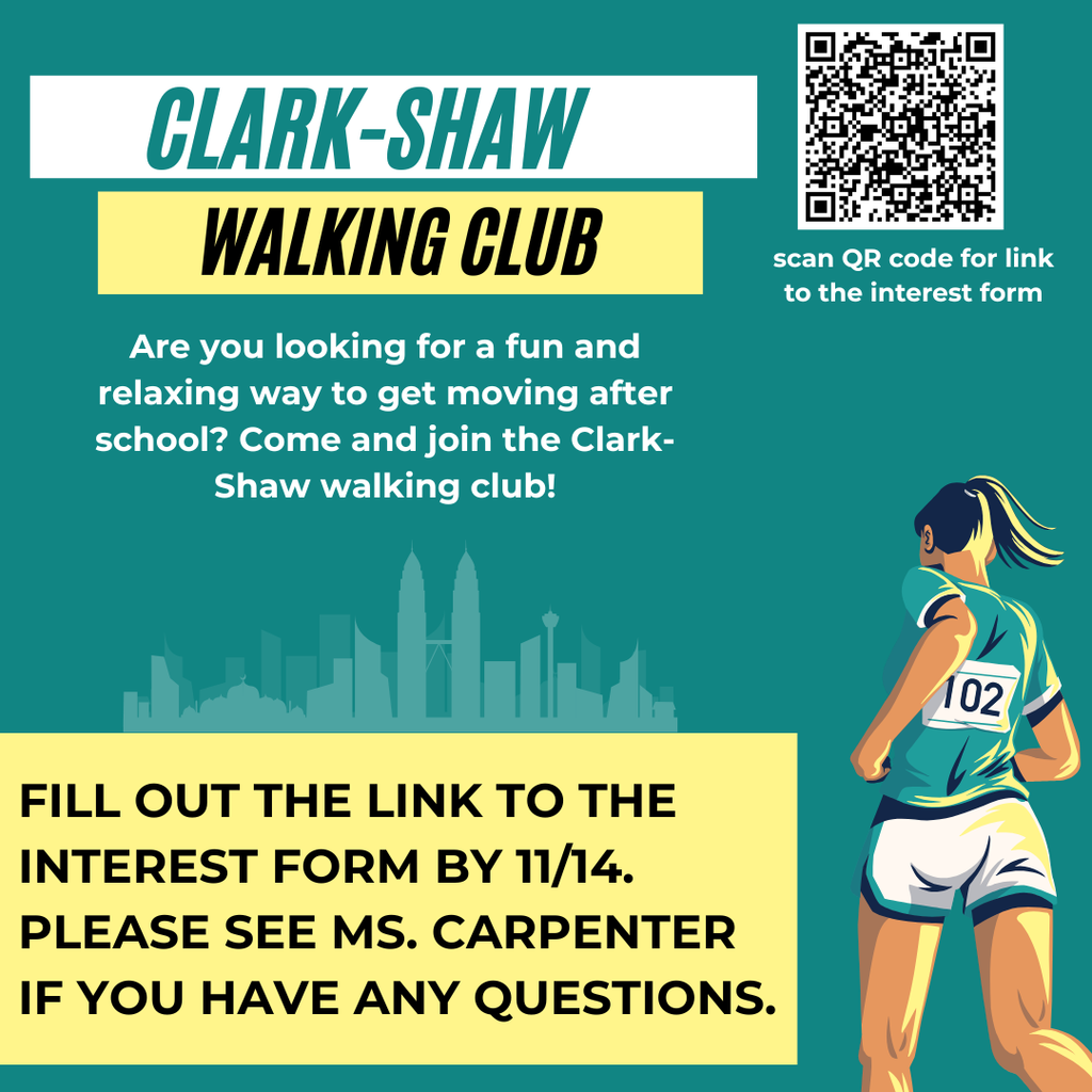 Graphic for Walking Club- all information is included in the text
