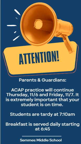 ACAP Practice Reminder