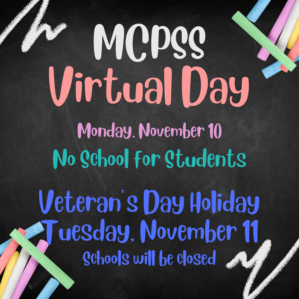 Graphic about virtual day 11-10 and Veteran's Day holiday 11-11
