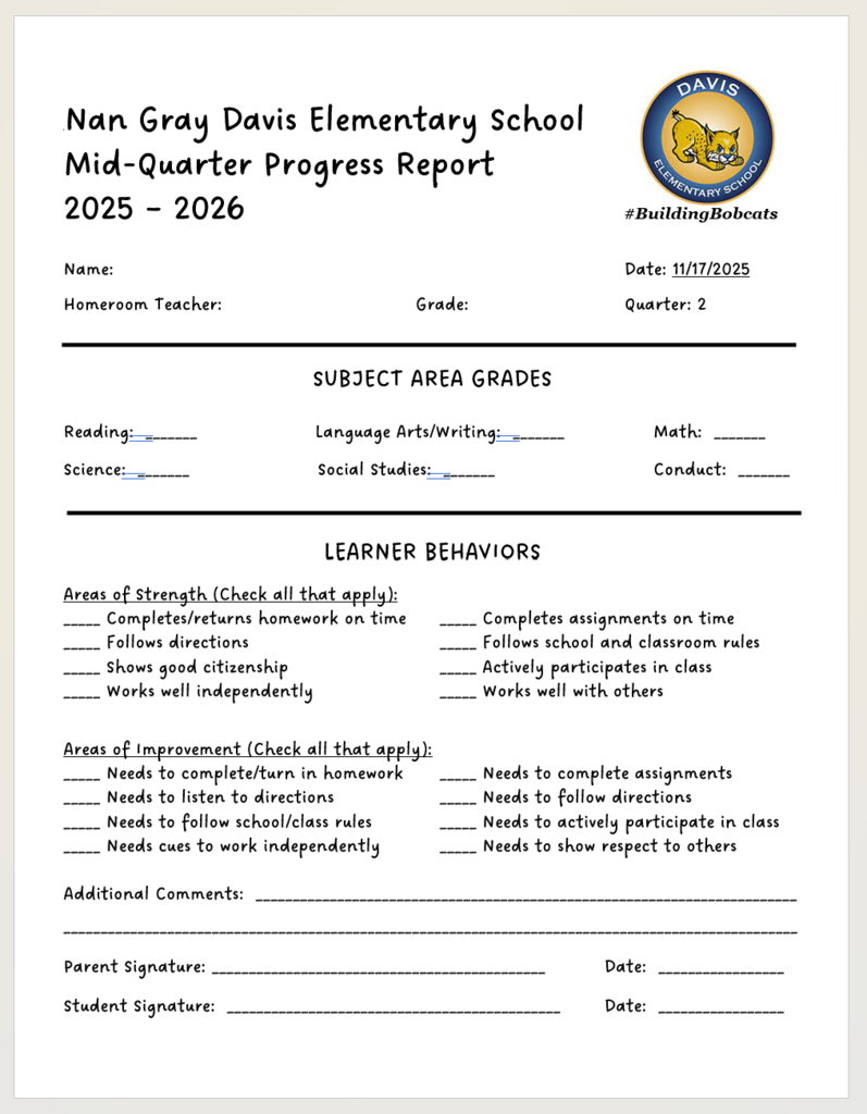 Mid-Quarter Progress Report - Q2