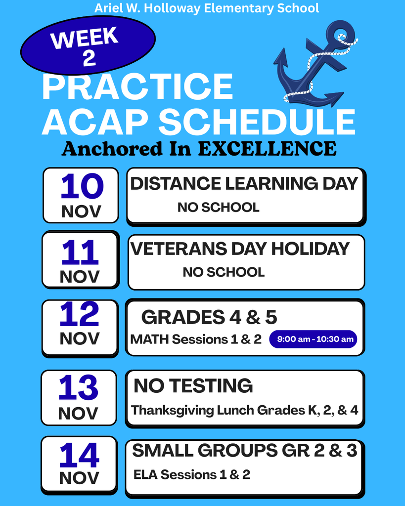 testing schedule