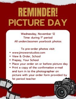Underclassmen Picture Day November 12