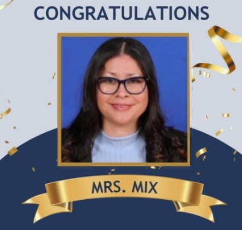 A graphic congratulating Vanessa Mix