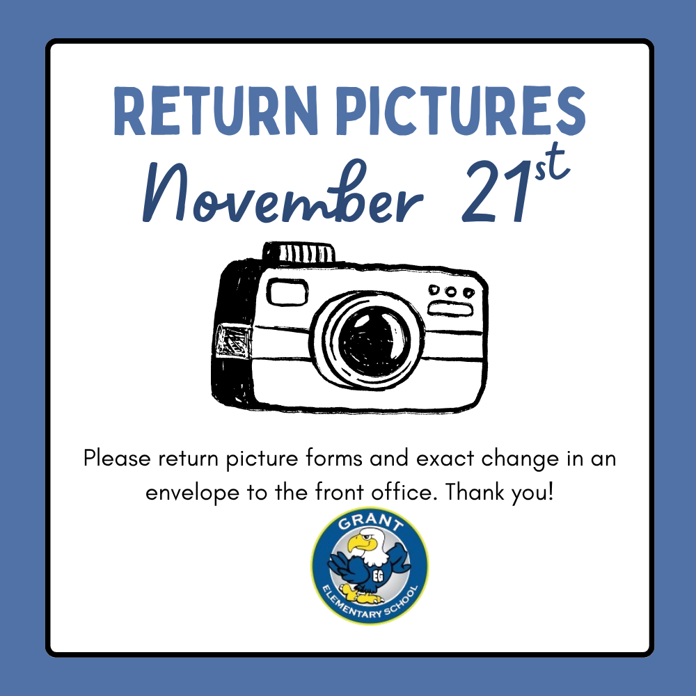 Picture Day Classroom Announcement in Blue Illustrative Style