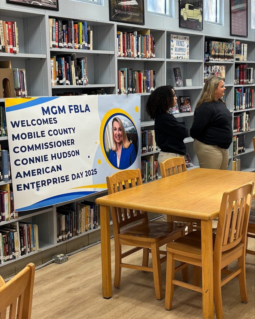 FBLA banner welcoming County Commissioner Connie Hudson