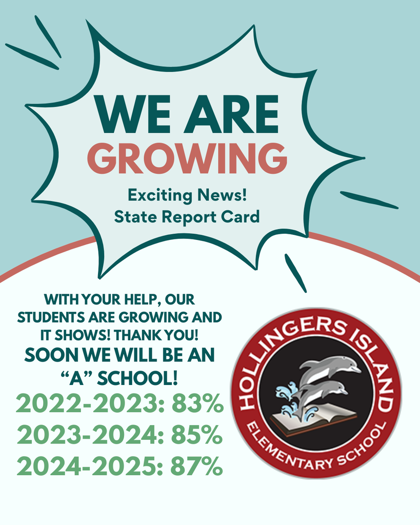 State report card score: 87% We are improving from 85 from last school year!
