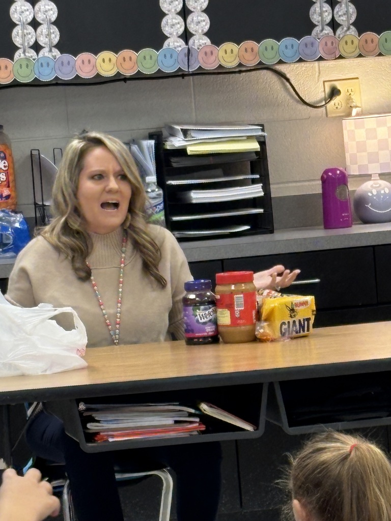 Mrs. Fortner trying to build a PBJ