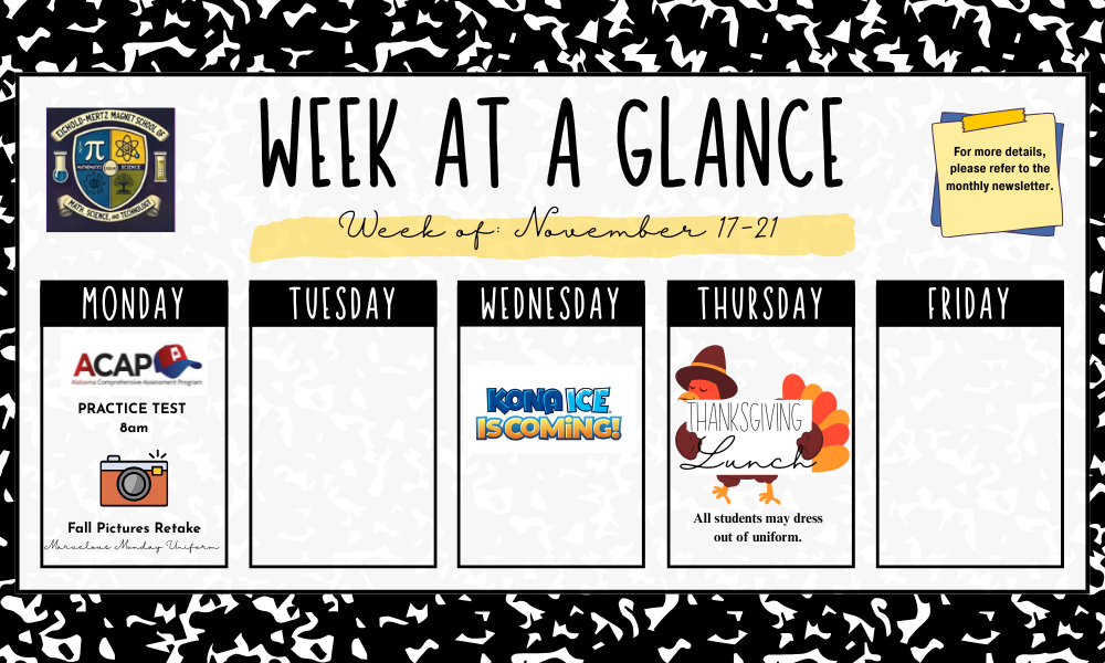 Week At A Glance