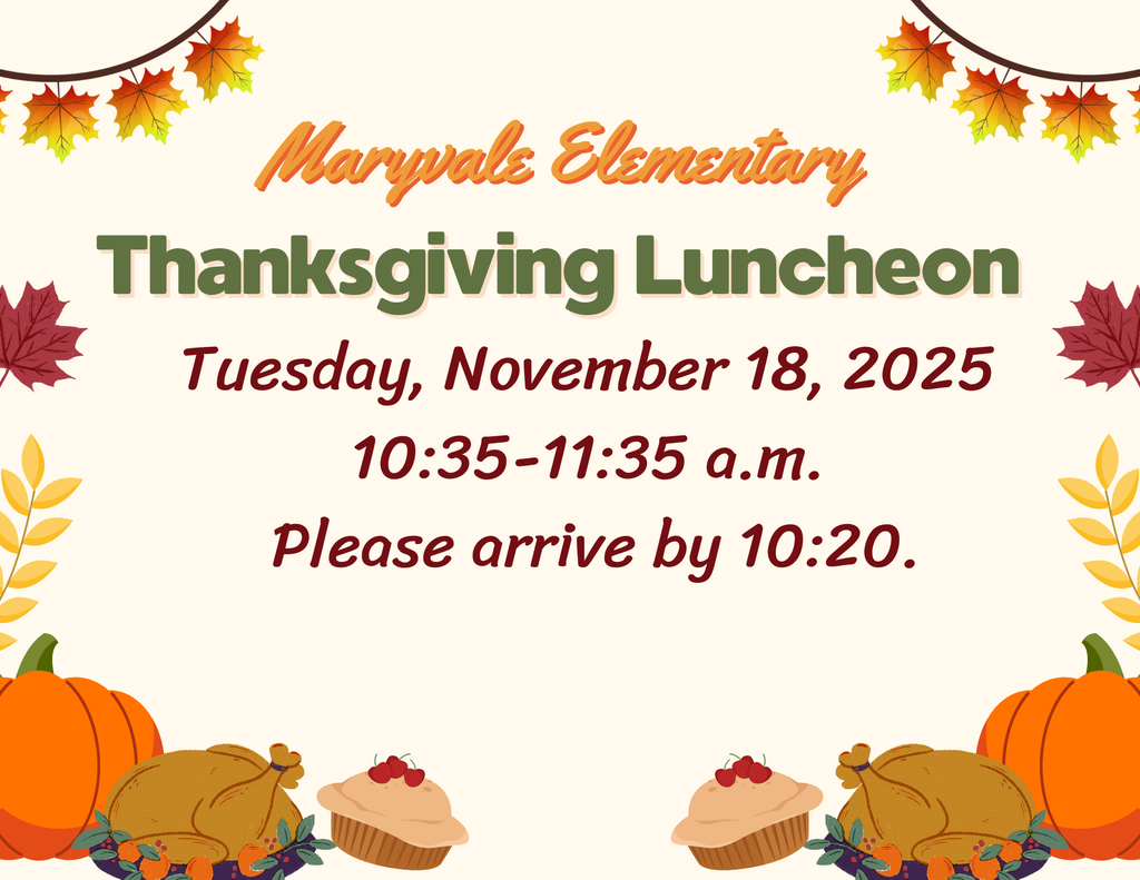 MES Thanksgiving Luncheon will be Tuesday, November 18th. 
