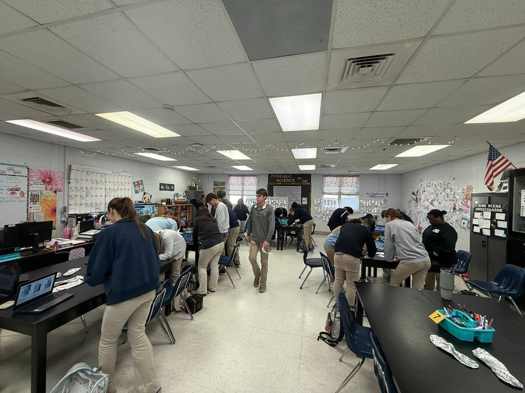 Students analyzing impressions from other classes