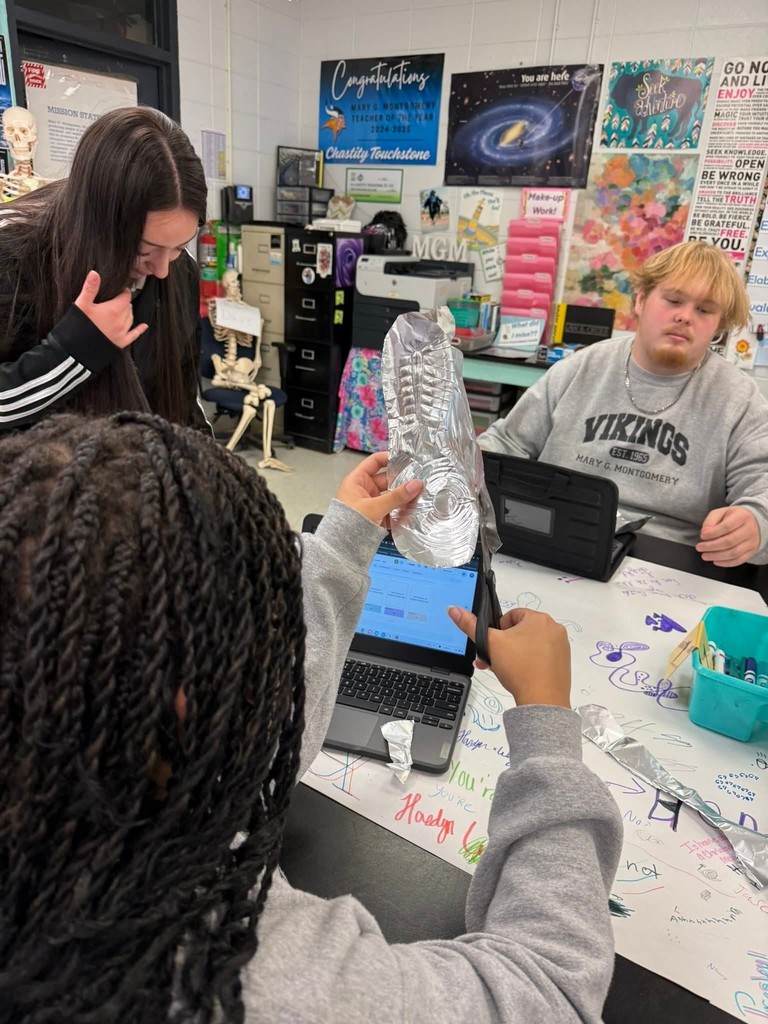 Forensic Science classes creating their own shoe impressions