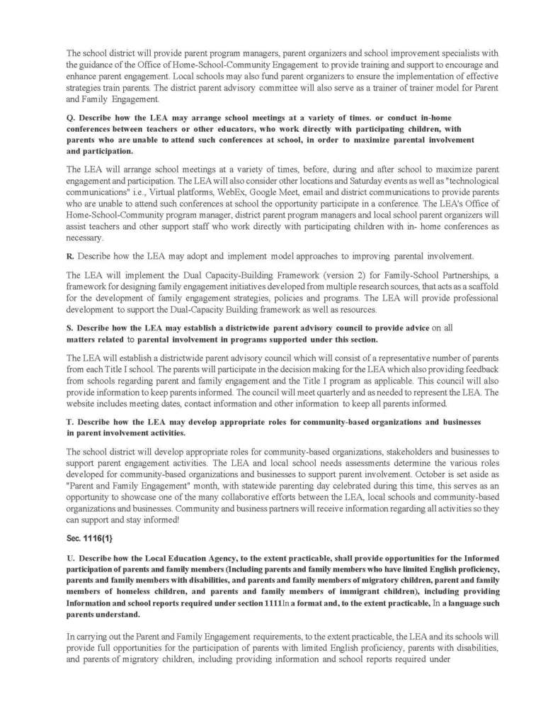 2025-2026 MCPSS Parent and Family Engagement Plan