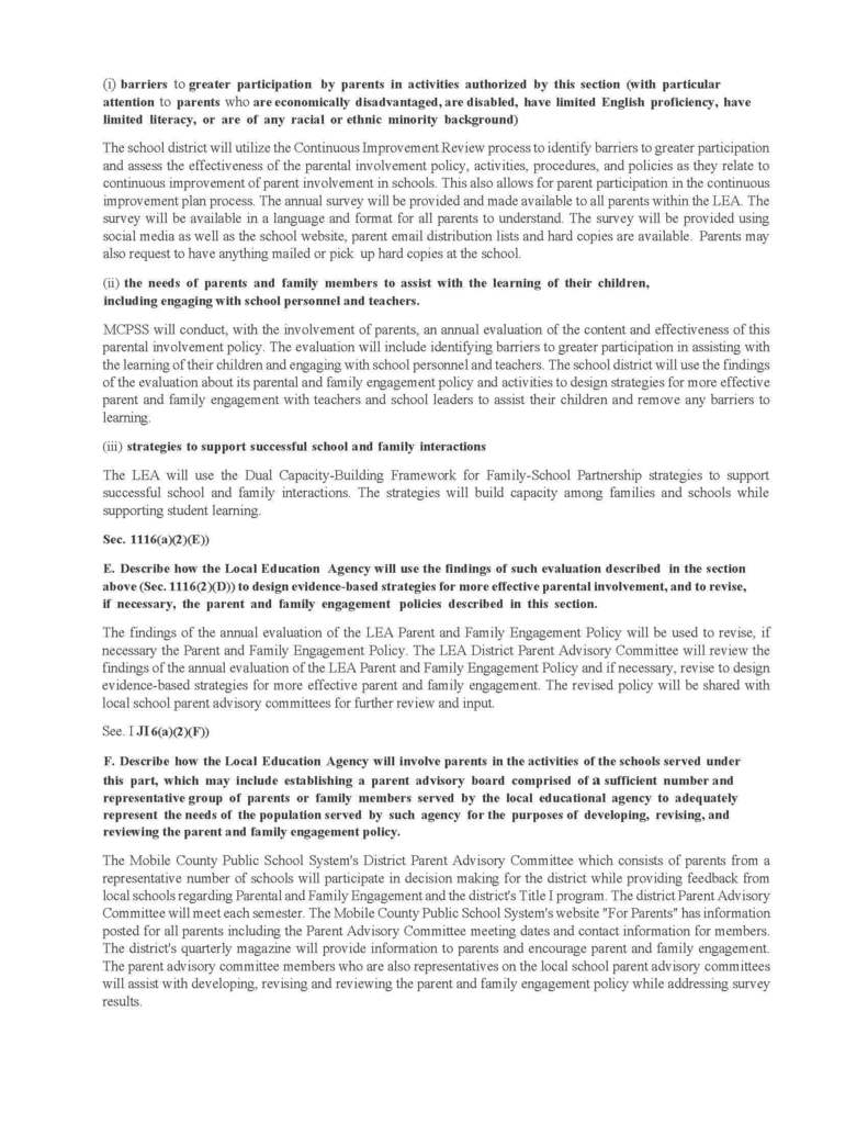 2025-2026 MCPSS Parent and Family Engagement Plan