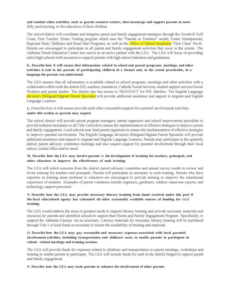 2025-2026 MCPSS Parent and Family Engagement Plan