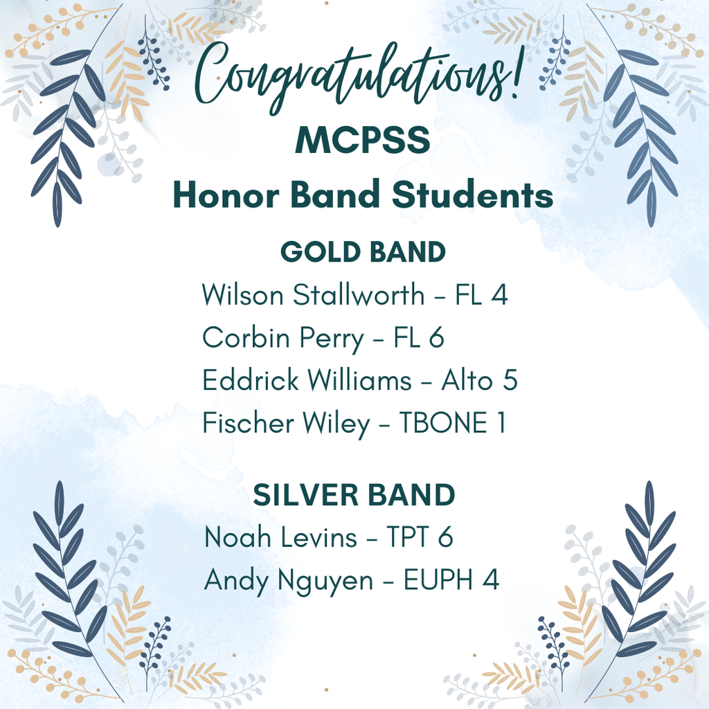 Honor Band announcement- all information is listed in caption 