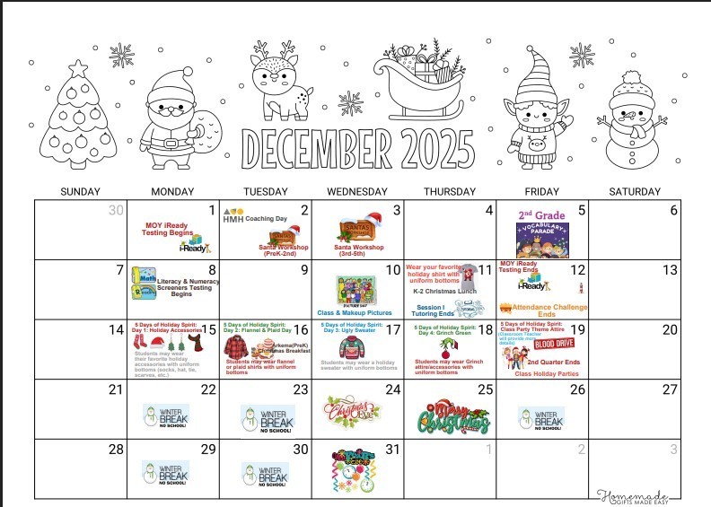December calendar of events