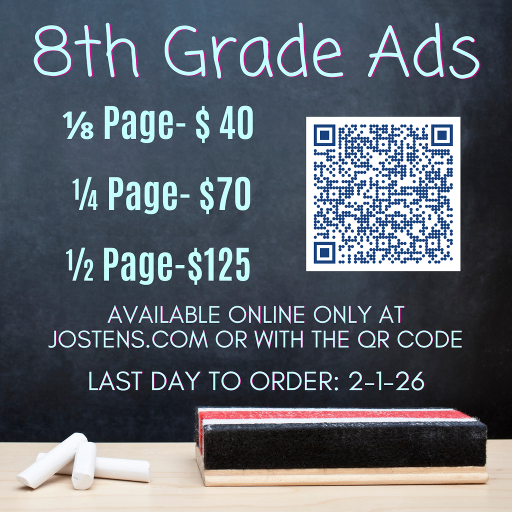 Graphic for 8th grade Yearbook ad sales