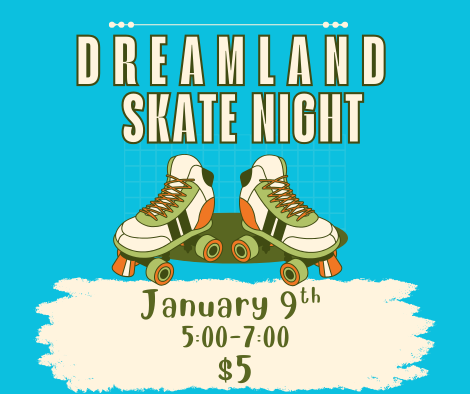 Green and Cream Illustrated Skates Competition Flyer (Facebook Post)