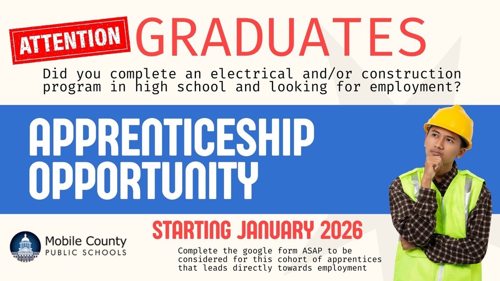 apprenticeship opportunity flyer for recent graduates