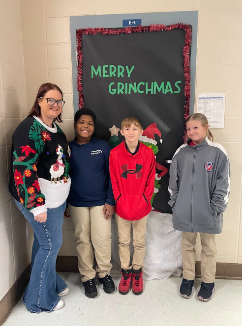 Students together wearing their Christmas attire 