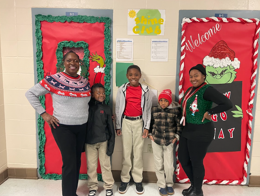 Students together wearing their Christmas attire 