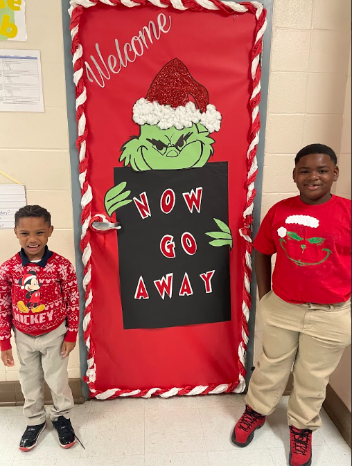 Students together wearing their Christmas attire 