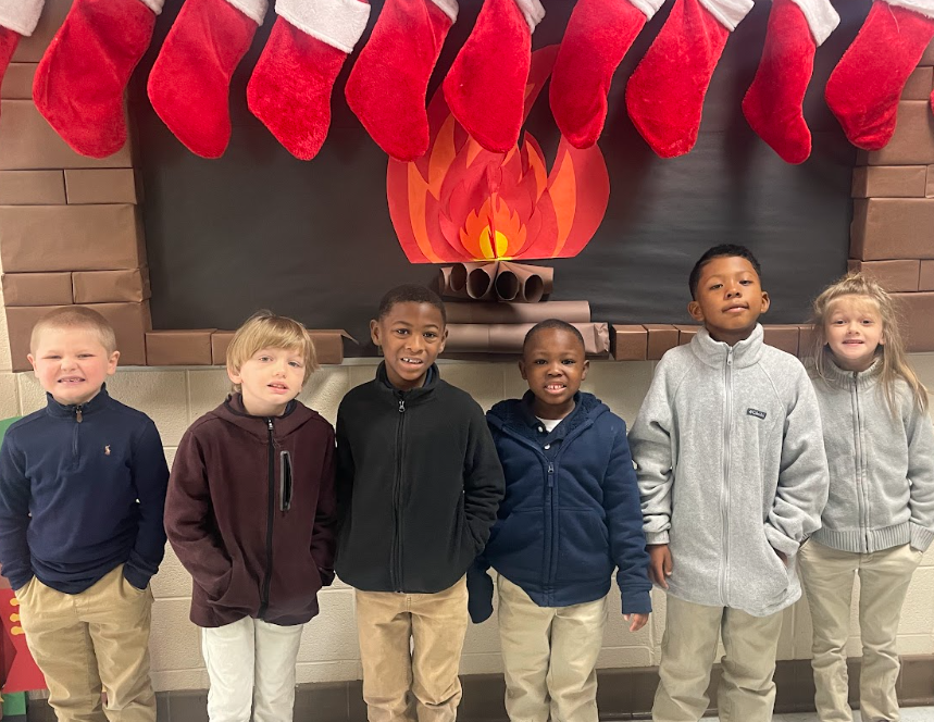 Students together wearing their Christmas attire 