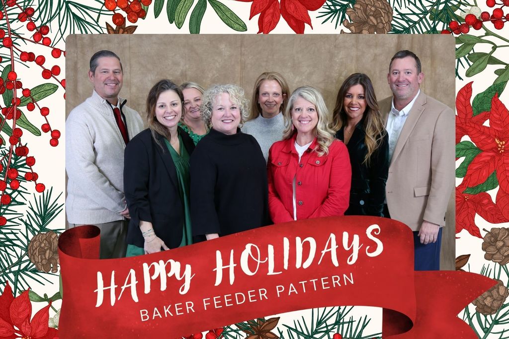 Holiday card with Baker principals
