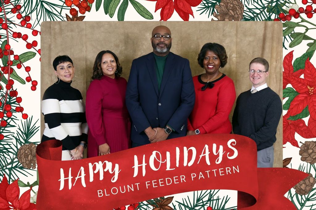 Holiday card with Blount principals