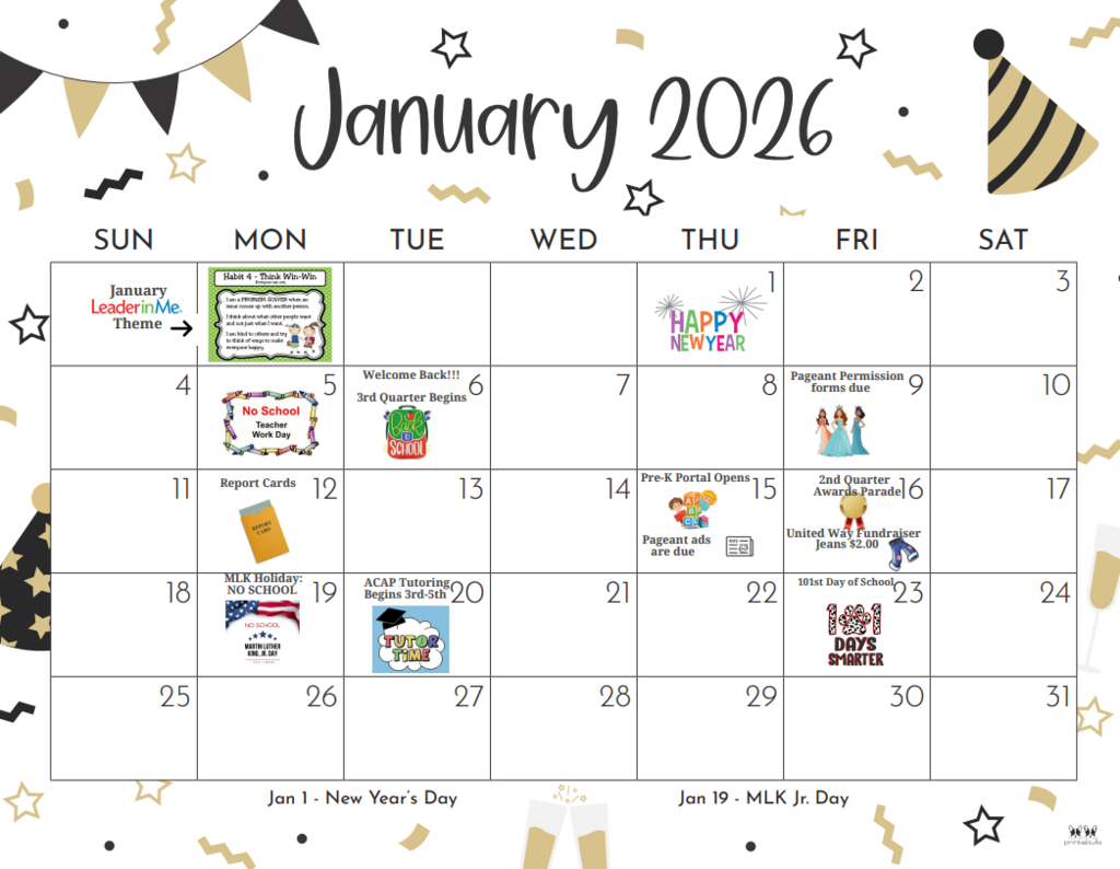 January Calendar