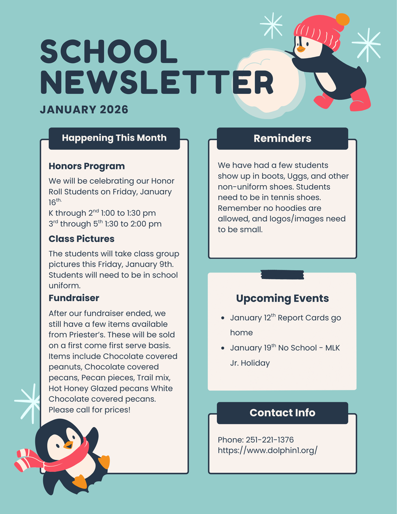 picture of January 2026 School Newsletter that can be found at https://aptg.co/YhRYjx