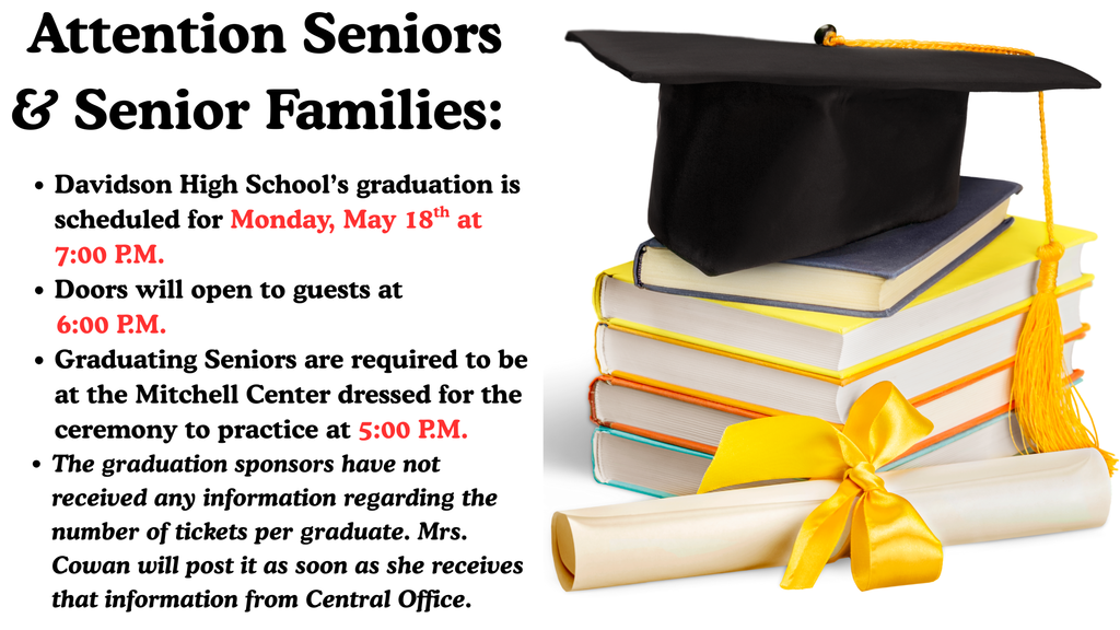 Graduation Date: Monday, May 18 at 7:00 PM - USA's Mitchell Center