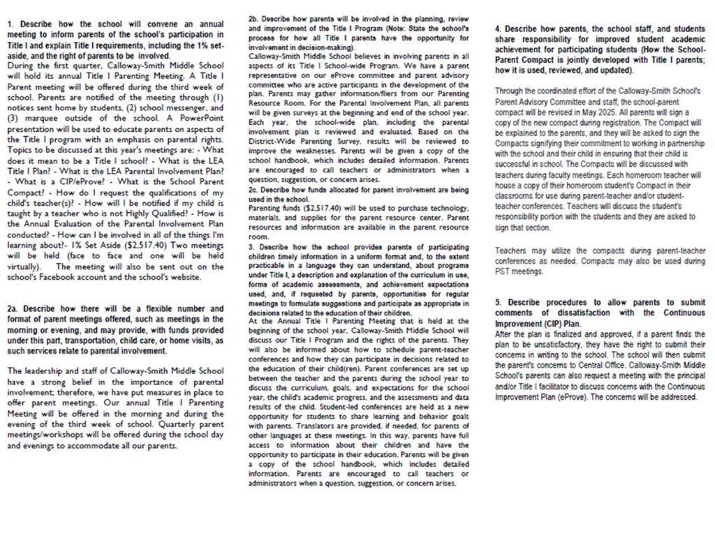 Parent and Family Engagement Plan (Page 2)