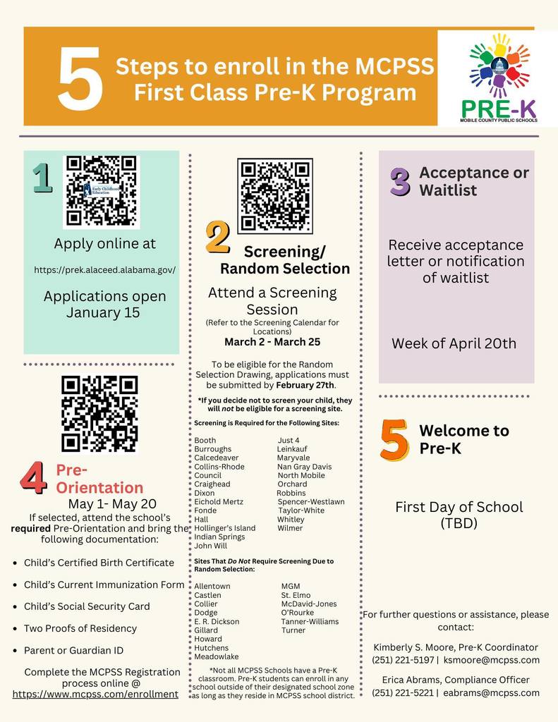 Pre-K Registration and Screeners for 2026 - 2027