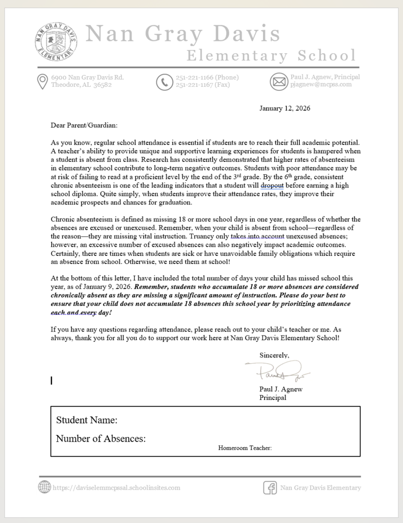 Attendance Letter - January 2026