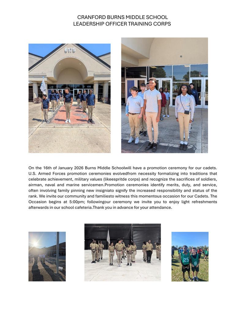 Burns Middle School LOTC Promotion Ceremony 25-26