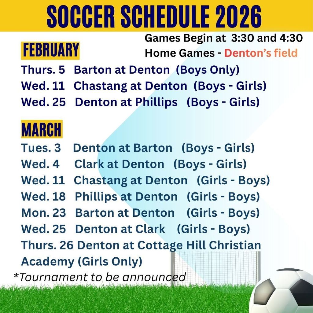Soccer Schedule 2026