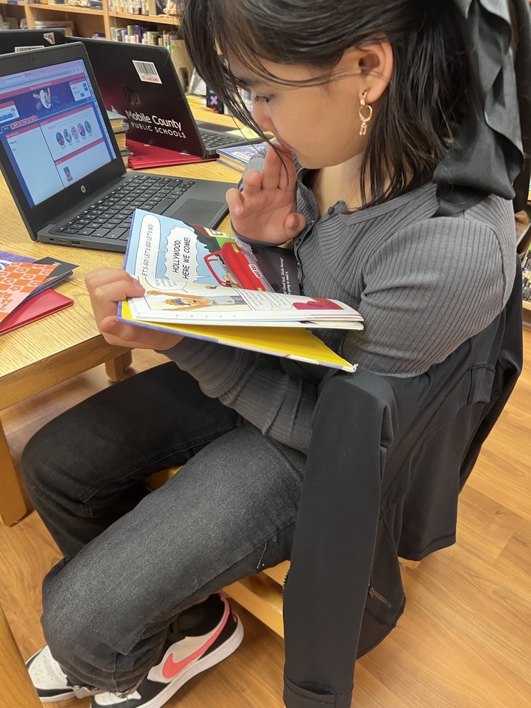 Ms. Griffin's class in the library.