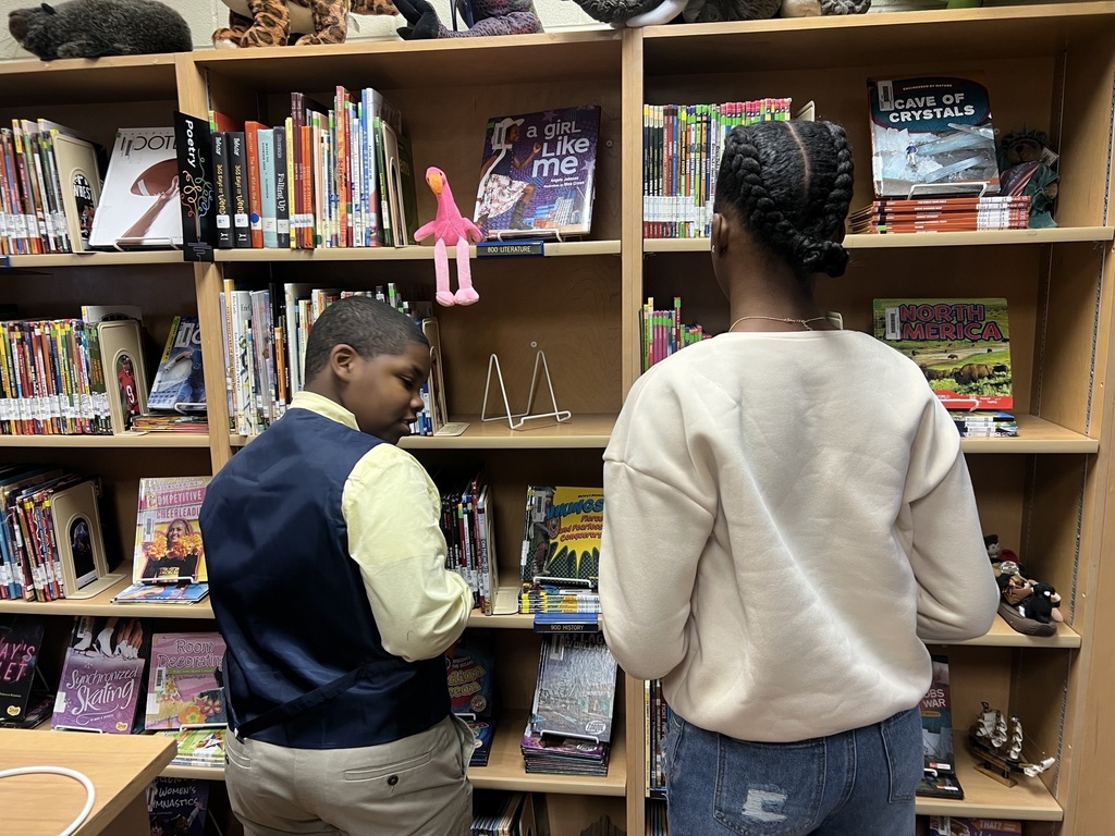Ms. Griffin's class in the library.