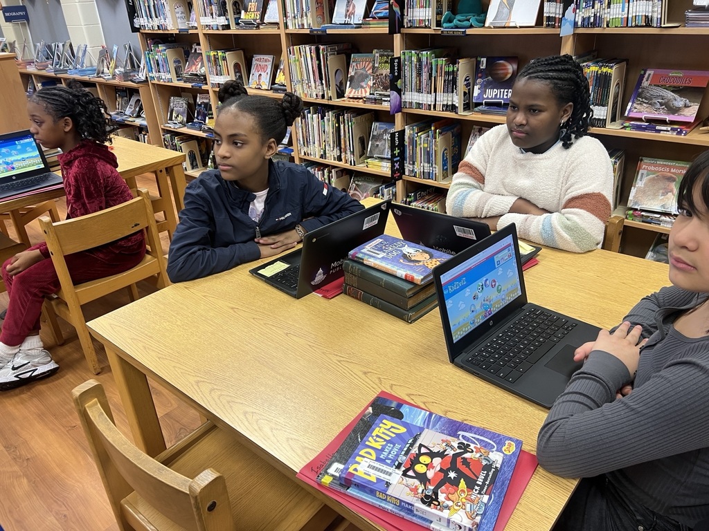 Ms. Griffin's class in the library.