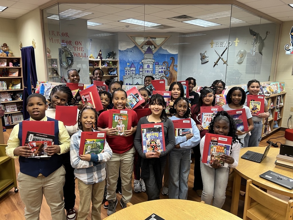 Ms. Griffin's class in the library.