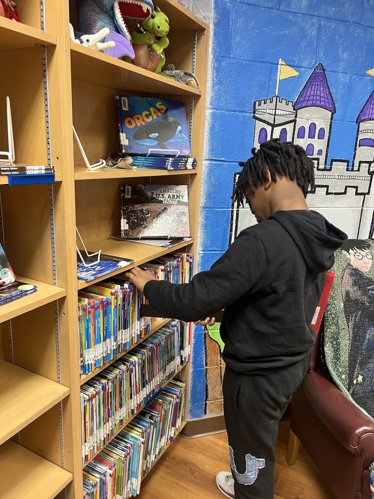 Ms. Griffin's class in the library.