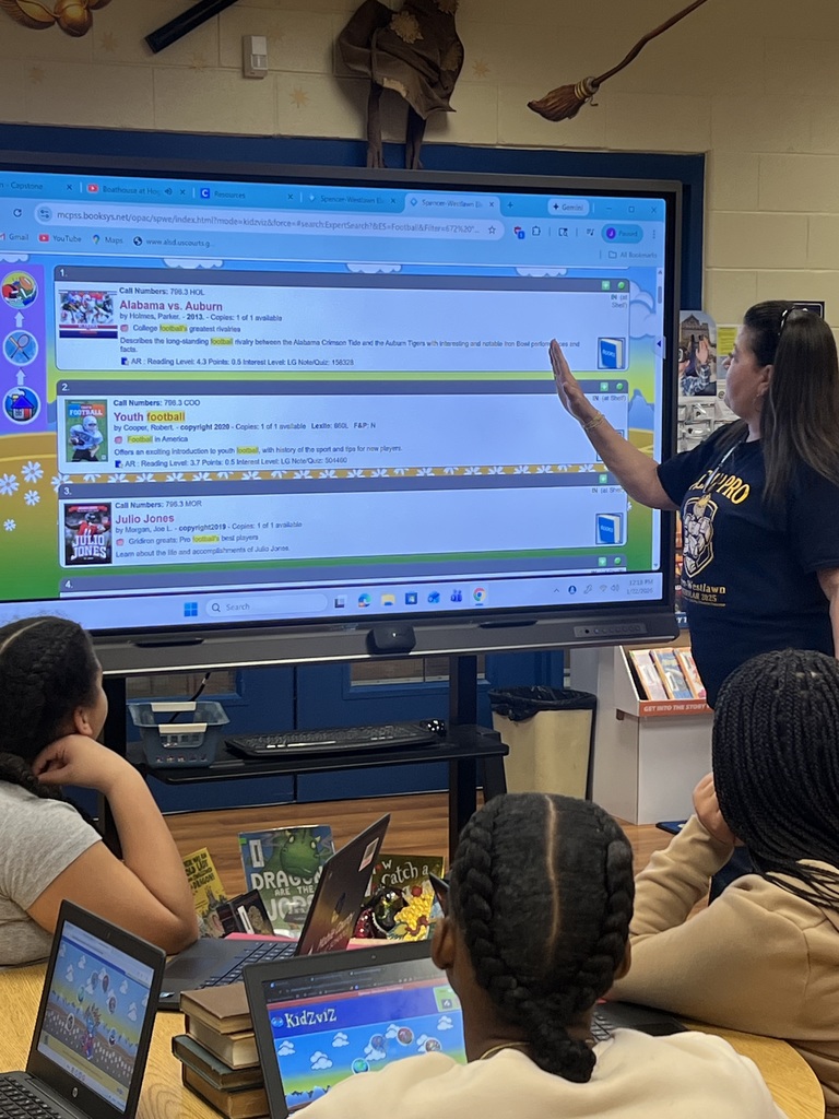Ms. Griffin's class in the library.