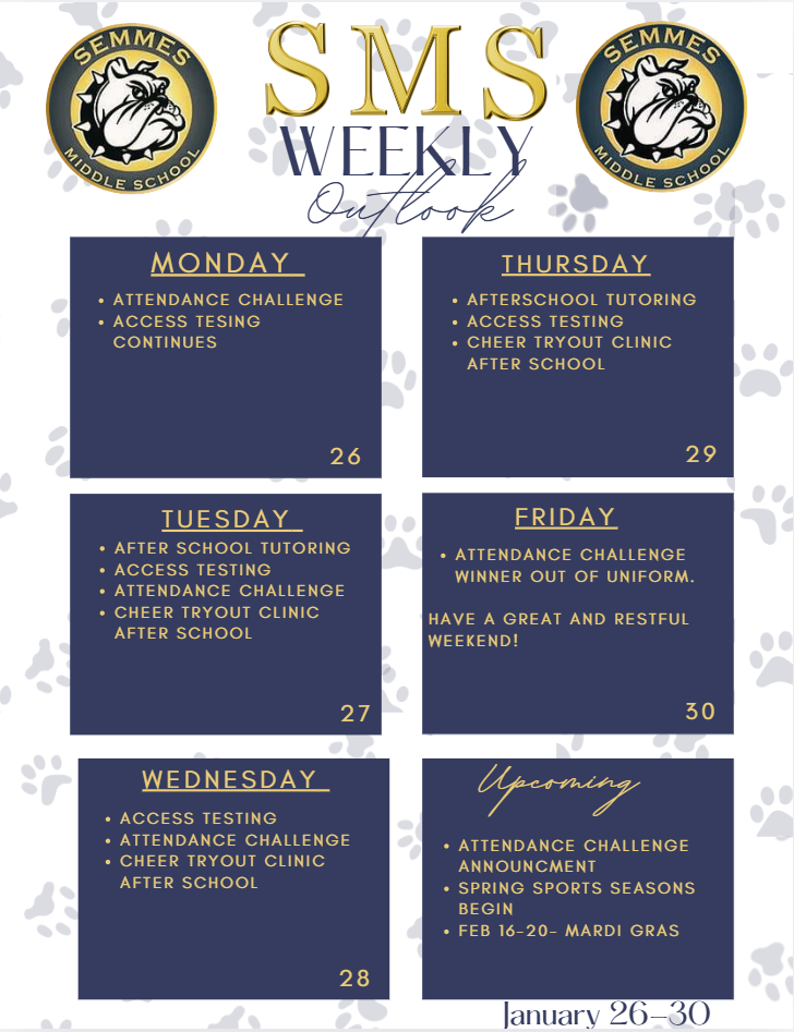 Weekly Outlook Jan 26-30